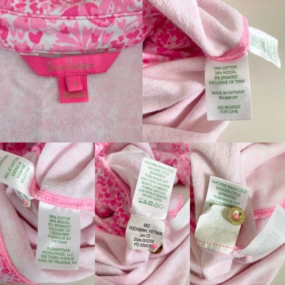 Lilly Pulitzer Short Sleeve Hot Pink Button Up Jorgie Shorts Romper Women’s Sm - Picture 7 of 13